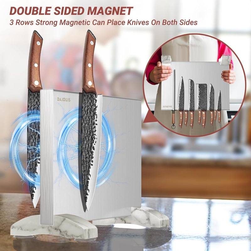 DAJOUJS Magnetic Knife Holder, Magnetic Knife Block without Knives, Strong Double Sided Magnet Knife Storage Strip for Kitchen Counter - Image 3